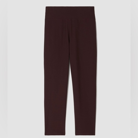 Eileen Fisher  mod pant w yolk Straight Leg Pants stretch crepe- Dark Brown - Picture 1 of 6